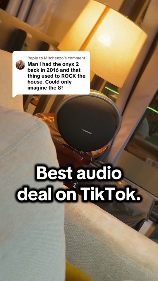 TikTok cover of a Harman Kardon Onyx 8 speaker from the creator account @resellergrowth